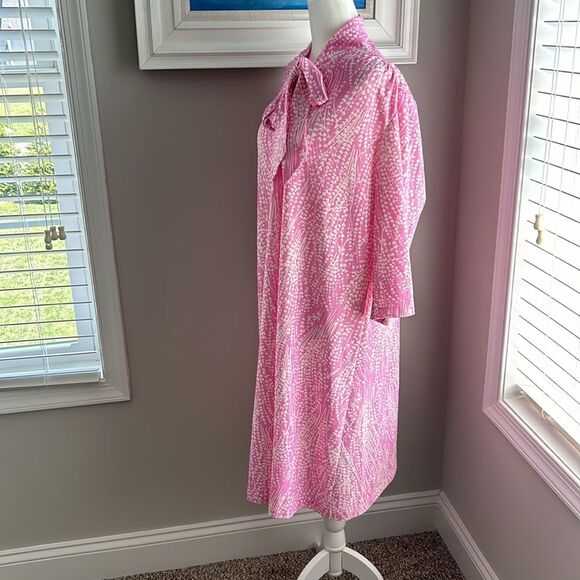 Vintage 80s 90s Anthony Richards Floral Tie Pink Dress - Picture 4 of 8